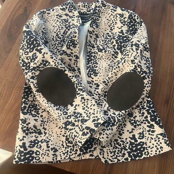 J. CREW black and tan leopard print Going Out cropped blazer jacket size 8 - Picture 4 of 6
